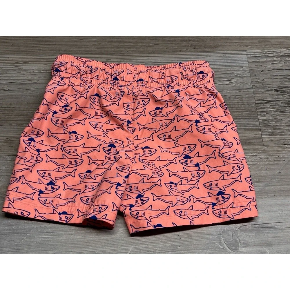 Cat & Jack Neon Pink‎ Sharks Swim Trunks Toddler Boys 18 Months Mesh Lined